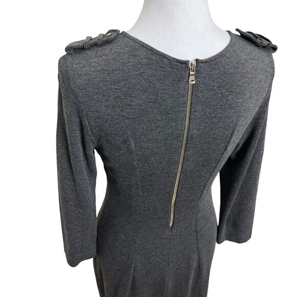 Sandro Scoop Neck Sheath Dress Women’s Size 8 Gray Mini Back Zip Pockets - Picture 8 of 13